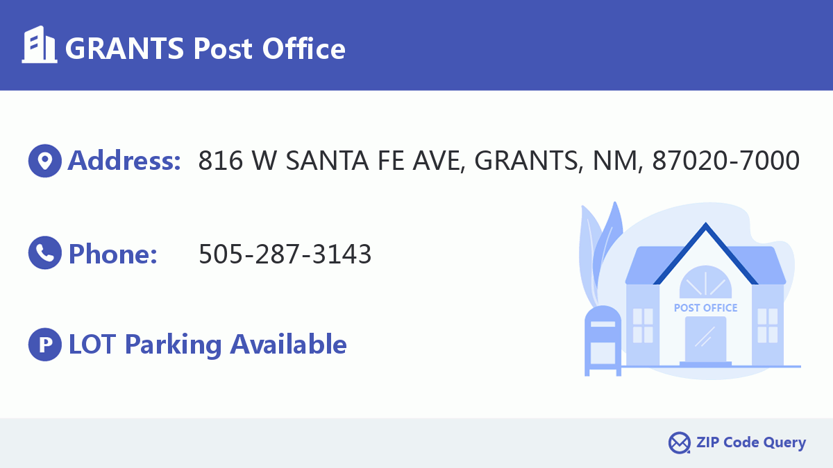 GRANTS Post Office New Mexico United States ZIP Code 5 Plus 4 