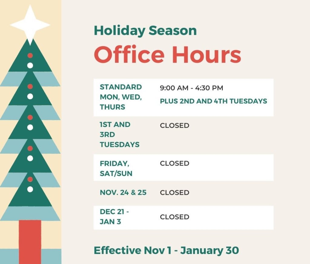 GWCC Holiday Season Office Hours Greater Wasilla Chamber Of Commerce