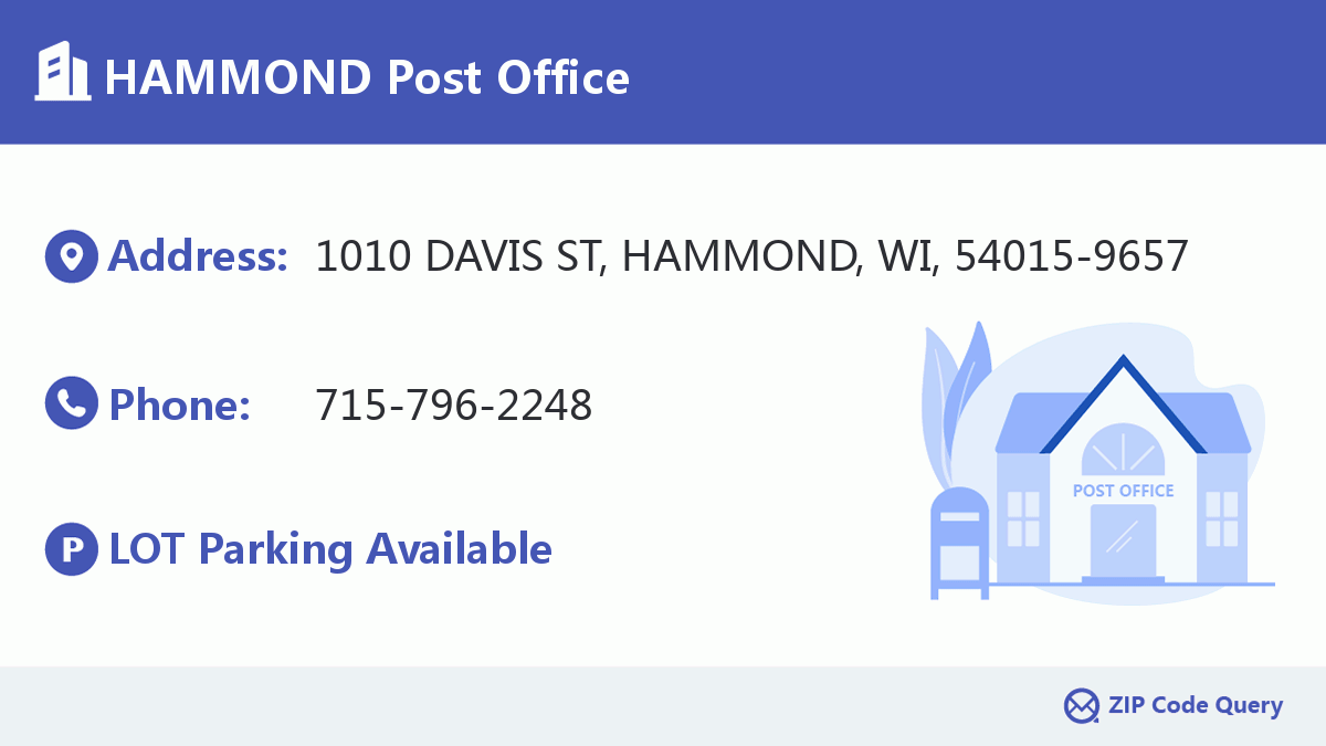 HAMMOND Post Office Wisconsin United States ZIP Code 5 Plus 4 