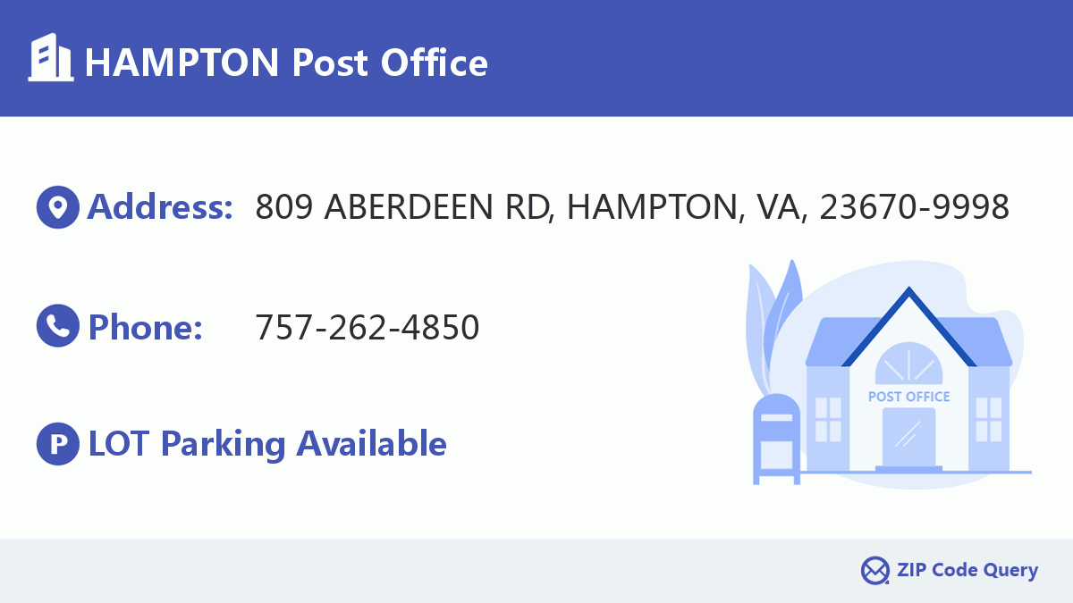 HAMPTON Post Office Virginia United States ZIP Code 5 Plus 4 
