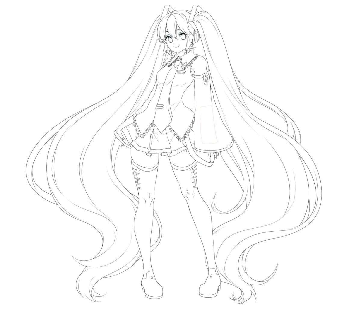Hatsune Miku Colouring Pages
