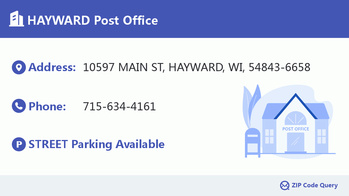 HAYWARD Post Office Wisconsin United States ZIP Code 5 Plus 4 