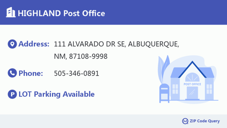 HIGHLAND Post Office New Mexico United States ZIP Code 5 Plus 4 