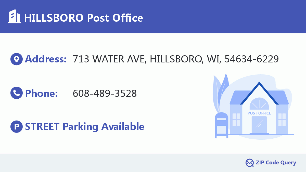 HILLSBORO Post Office Wisconsin United States ZIP Code 5 Plus 4 