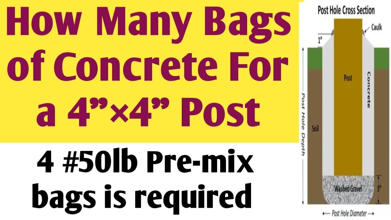 How Many Bags Of Concrete Do I Need For A 4 4 Post How Much Concrete For A 4 4 Post YouTube