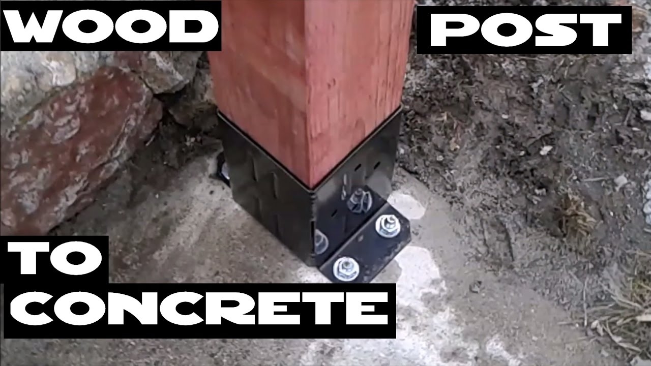 How To Attach Wood Posts Railing To Concrete With Simpson Strong Tie E Z Base YouTube