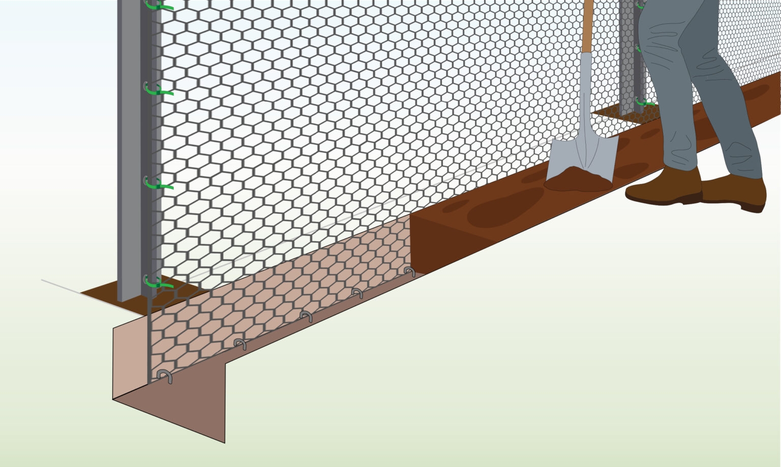 t post chicken wire fence