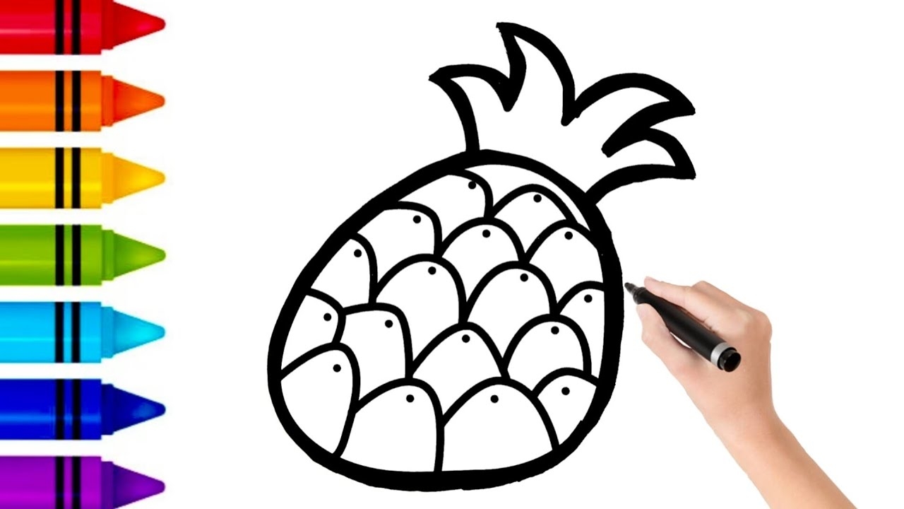 pineapple coloring page little bee family