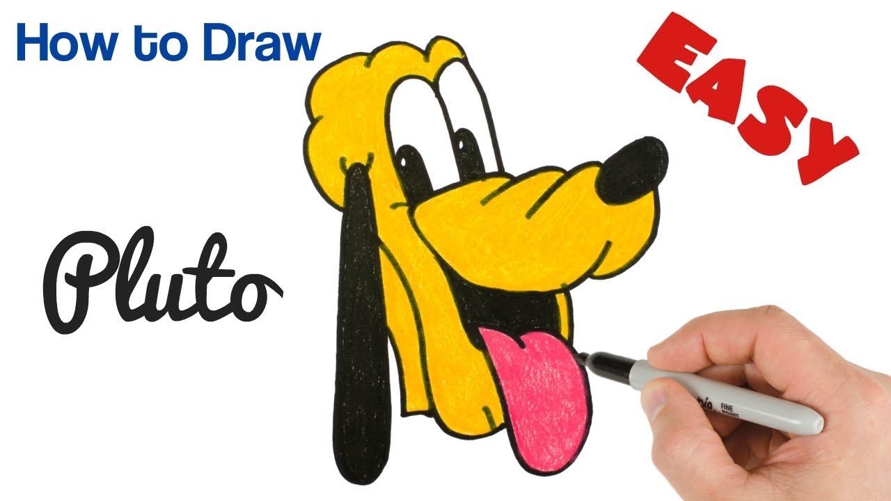 How To Draw Pluto Cartoon Character Art Tutorial For Beginners YouTube