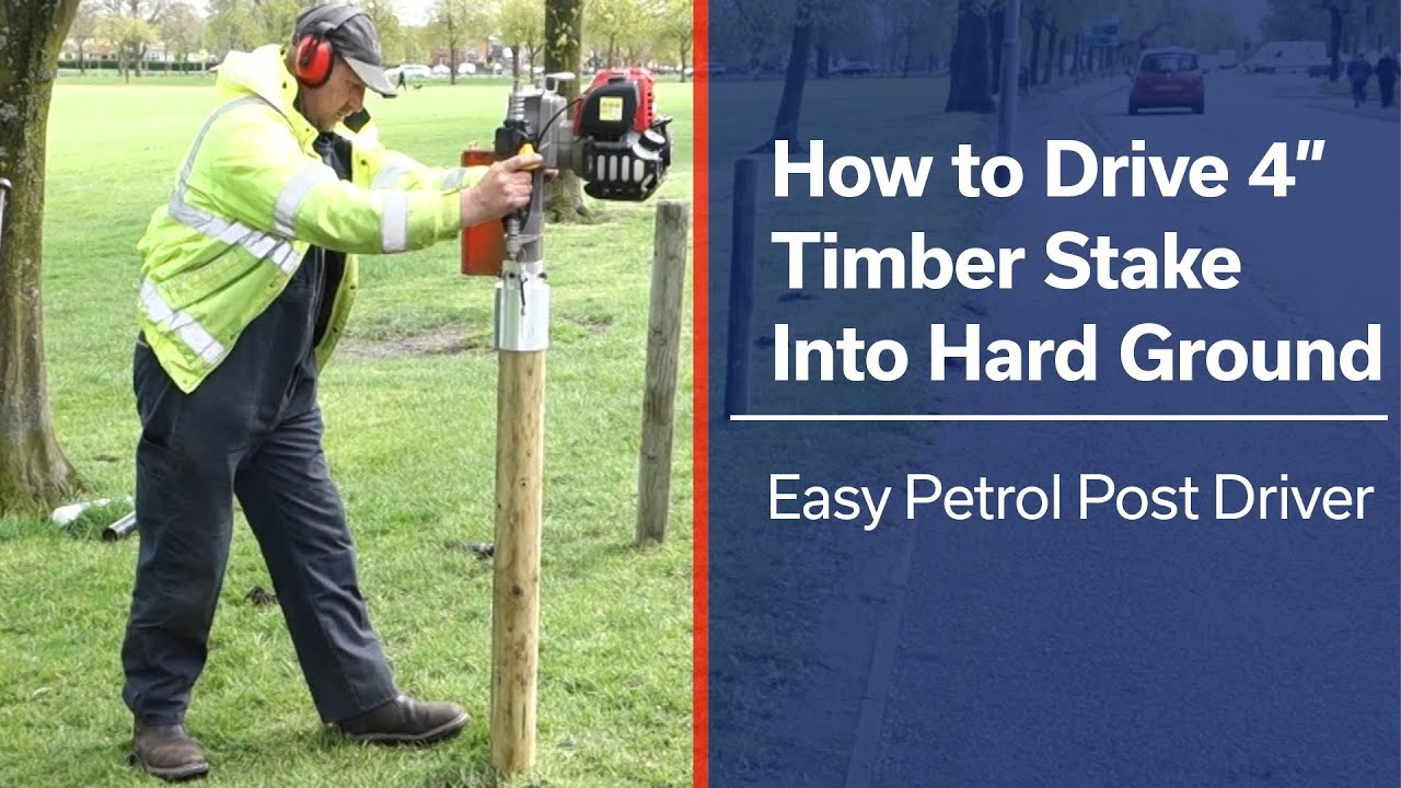 How To Drive 4 100mm Fence Posts Into Hard Ground Easy Petrol Post Driver YouTube