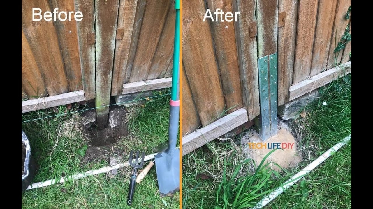 How To Fix A Leaning Fence With Steel Angles Without Replacing The Fence Post YouTube