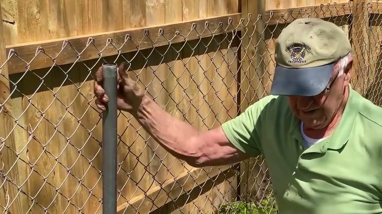 How To Remove Steel Chain Link Fence Posts Minimal Digging YouTube