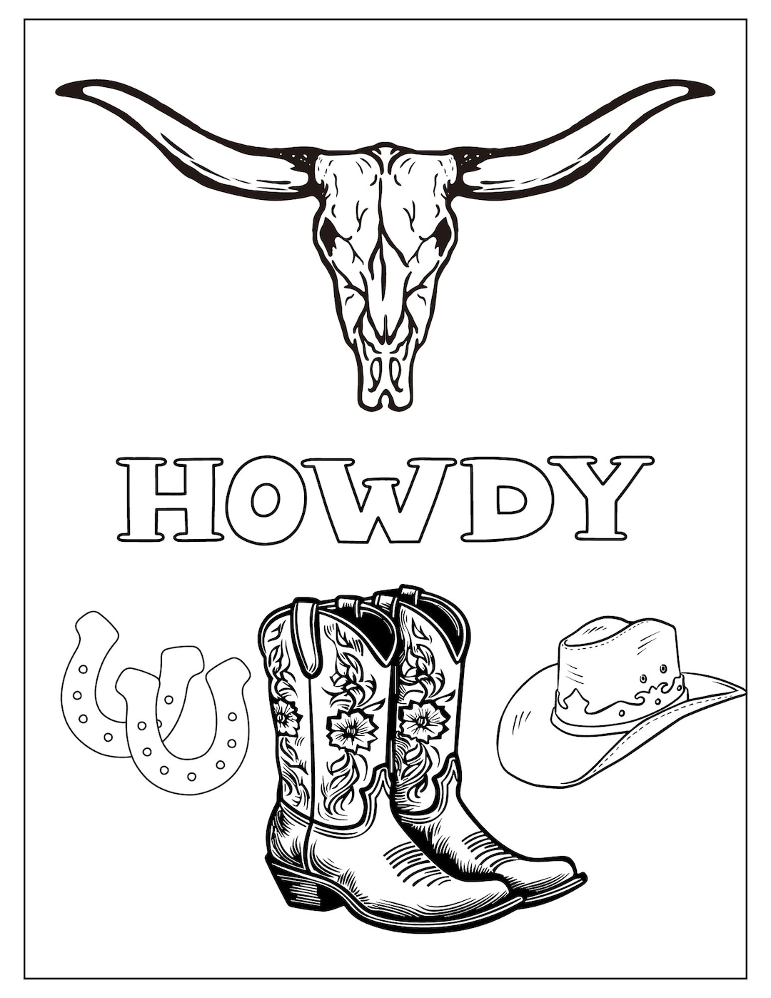 coloring pages western