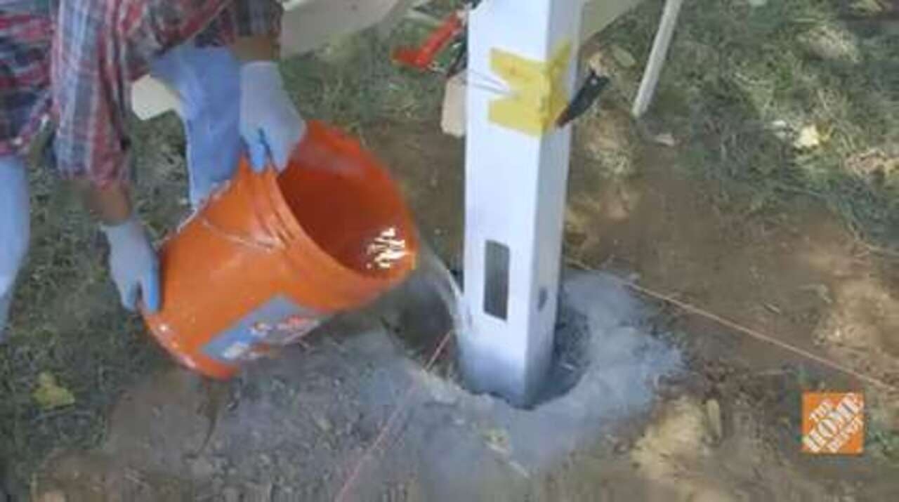 how to install vinyl fence post