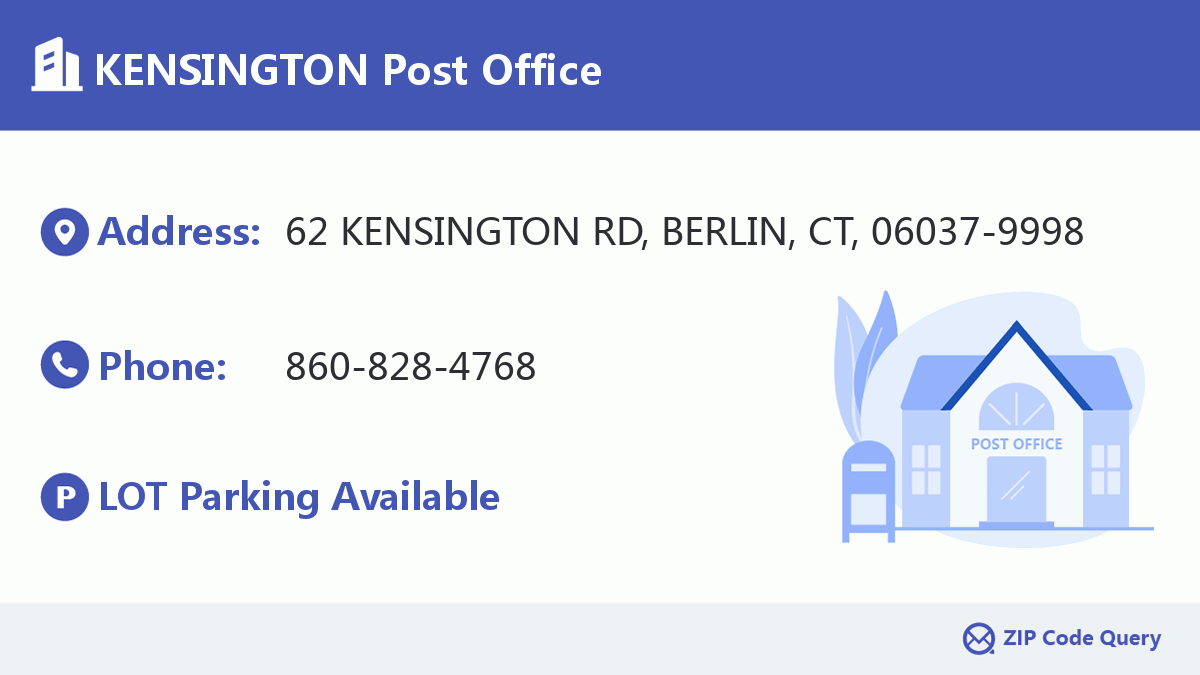 KENSINGTON Post Office Connecticut United States ZIP Code 5 Plus 4 
