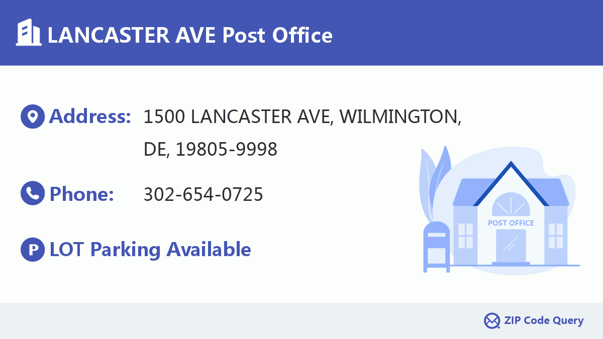 LANCASTER AVE Post Office Delaware United States ZIP Code 5 Plus 4 