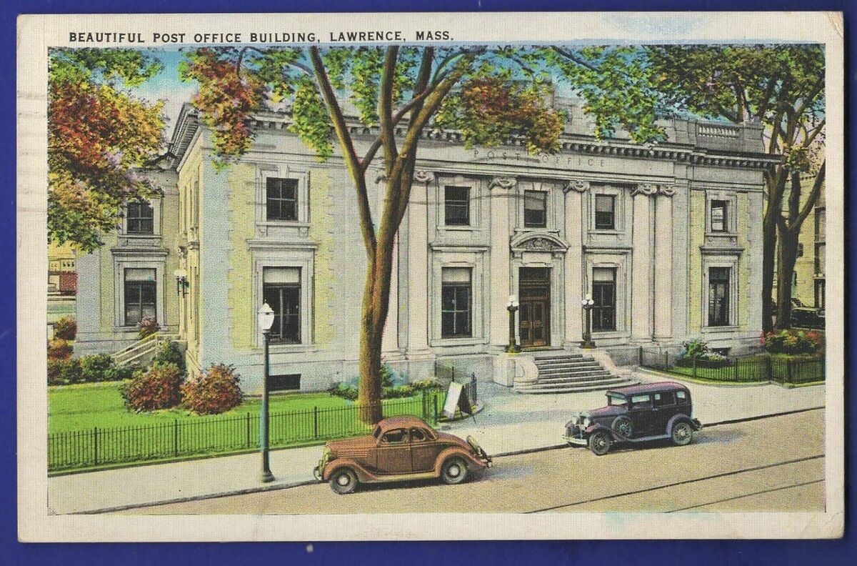 Lawrence Massachusetts Beautiful Post Office Building 1930 s EBay