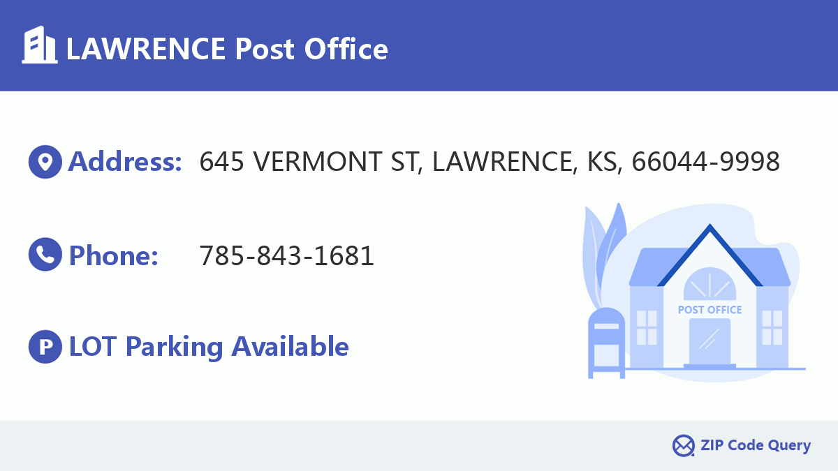 LAWRENCE Post Office Kansas United States ZIP Code 5 Plus 4 