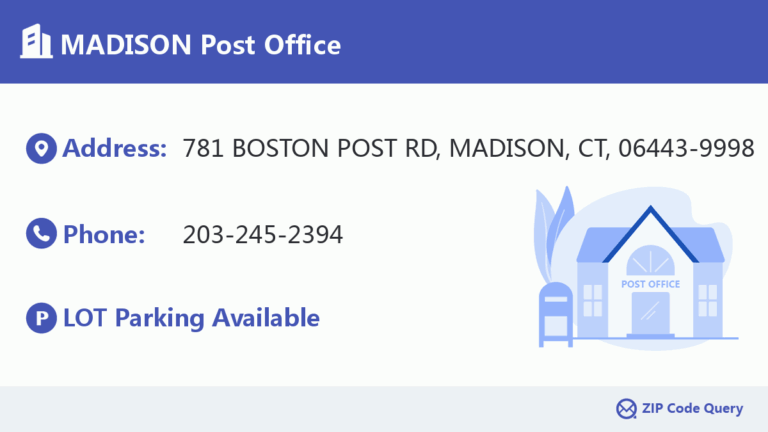 MADISON Post Office Connecticut United States ZIP Code 5 Plus 4 