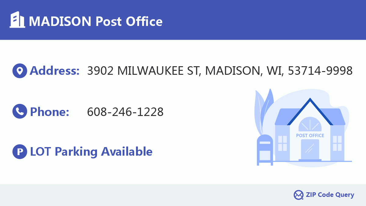 MADISON Post Office Wisconsin United States ZIP Code 5 Plus 4 