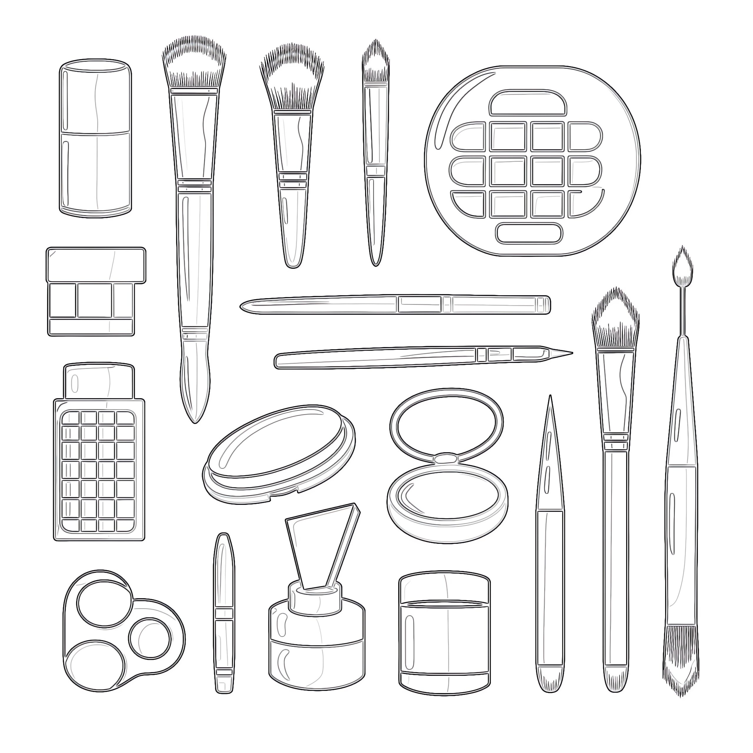 Makeup Tools Coloring Page Coloring Pages Mimi Panda