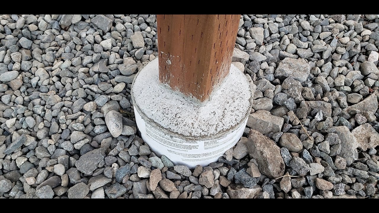 Making A Concrete Base For A Fence Post DIY Cedar Privacy Fence Project YouTube