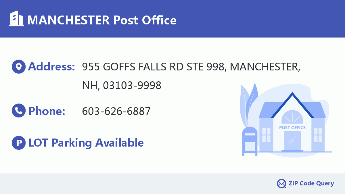 MANCHESTER Post Office New Hampshire United States ZIP Code 5 Plus 4 