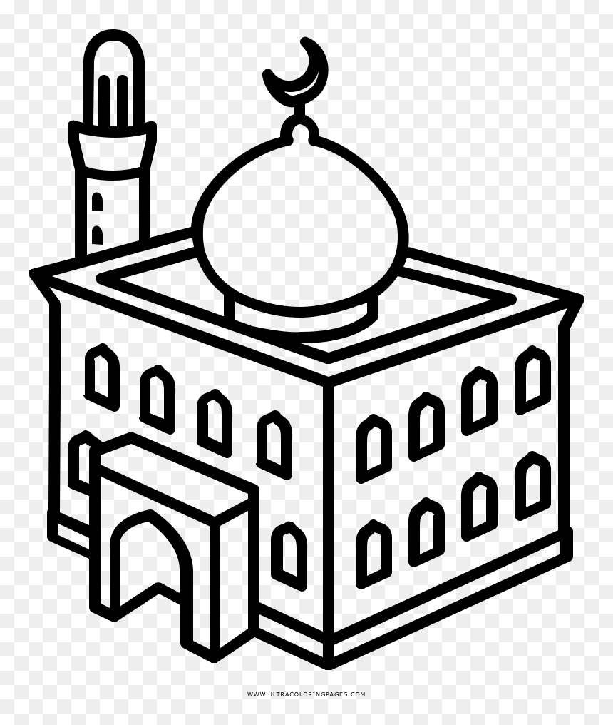 Masjid Coloring Pages At Getcolorings Com Free Clipart Masjid Coloring Page HD Png Download Vhv
