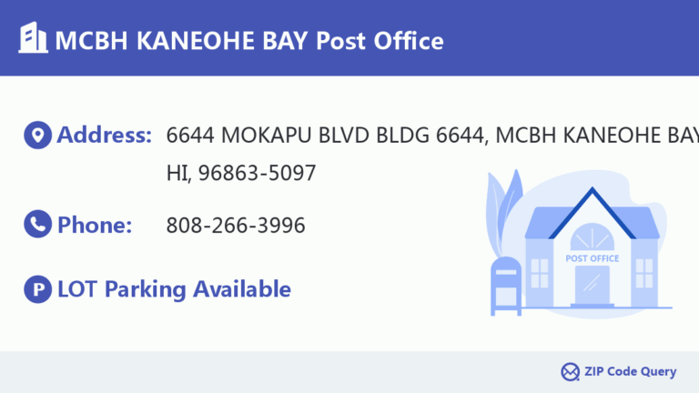 MCBH KANEOHE BAY Post Office Hawaii United States ZIP Code 5 Plus 4
