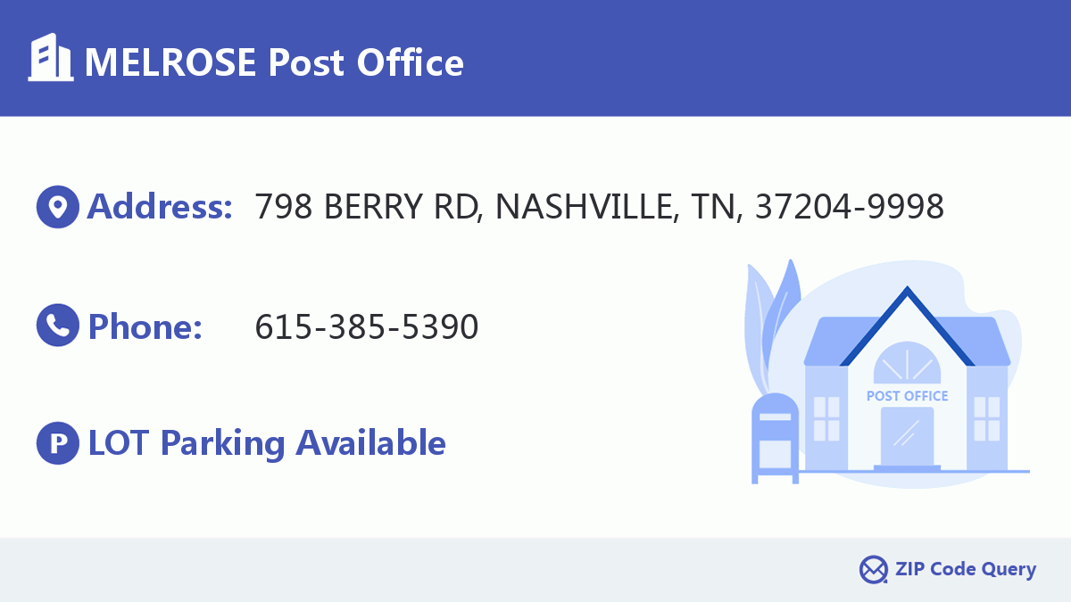 MELROSE Post Office Tennessee United States ZIP Code 5 Plus 4 