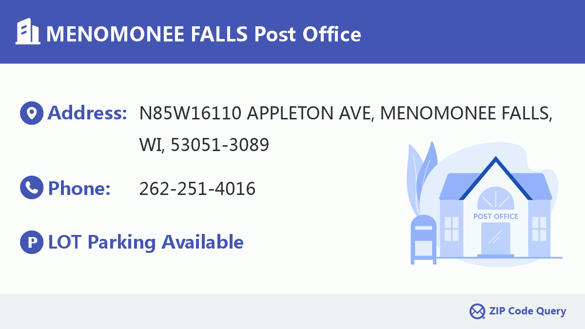 MENOMONEE FALLS Post Office Wisconsin United States ZIP Code 5 Plus 4 