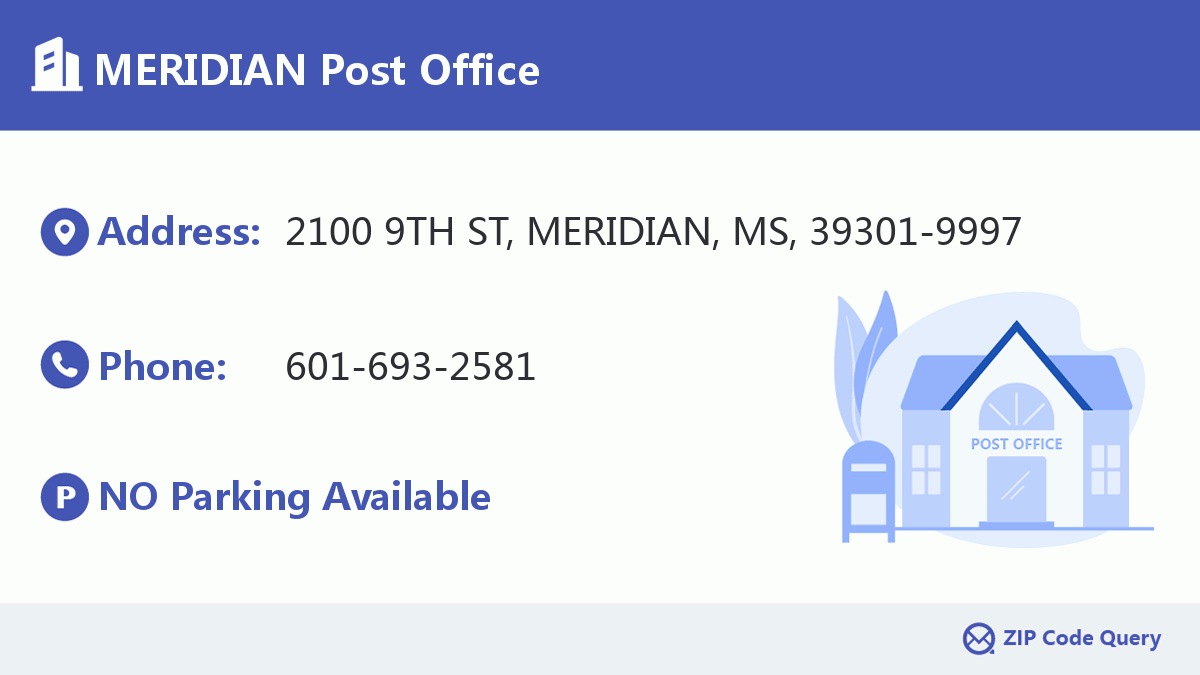 MERIDIAN Post Office Mississippi United States ZIP Code 5 Plus 4 