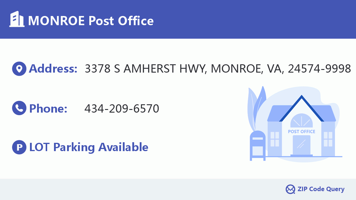 MONROE Post Office Virginia United States ZIP Code 5 Plus 4 