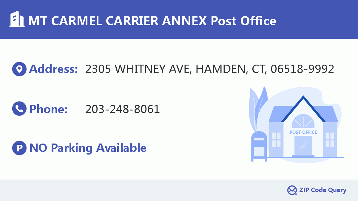 MT CARMEL CARRIER ANNEX Post Office Connecticut United States ZIP Code 5 Plus 4 