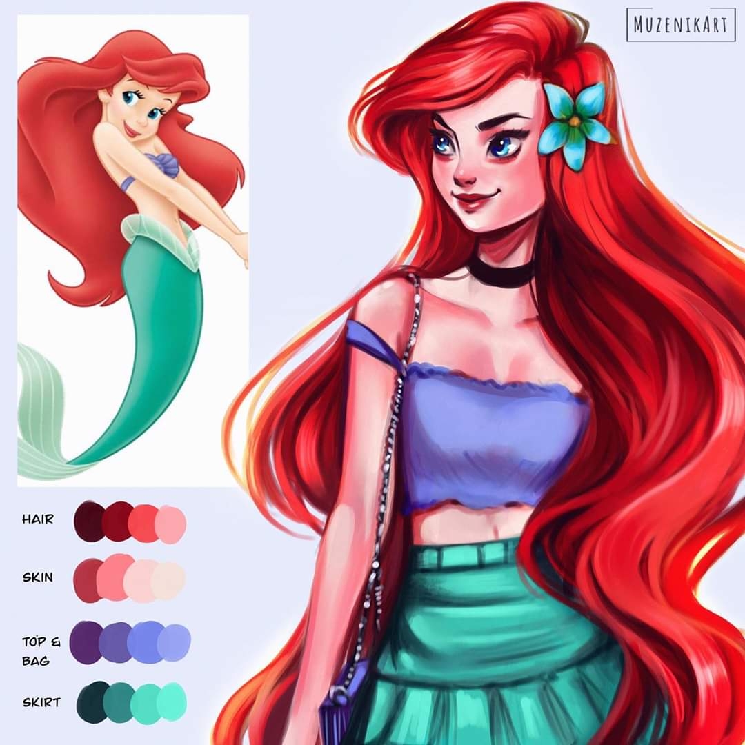 Muzenik Art On X Princess Ariel As A Modern Day Girl Disney disneyprincess TheLittleMermaid Https t co lXR1vdpP8B X