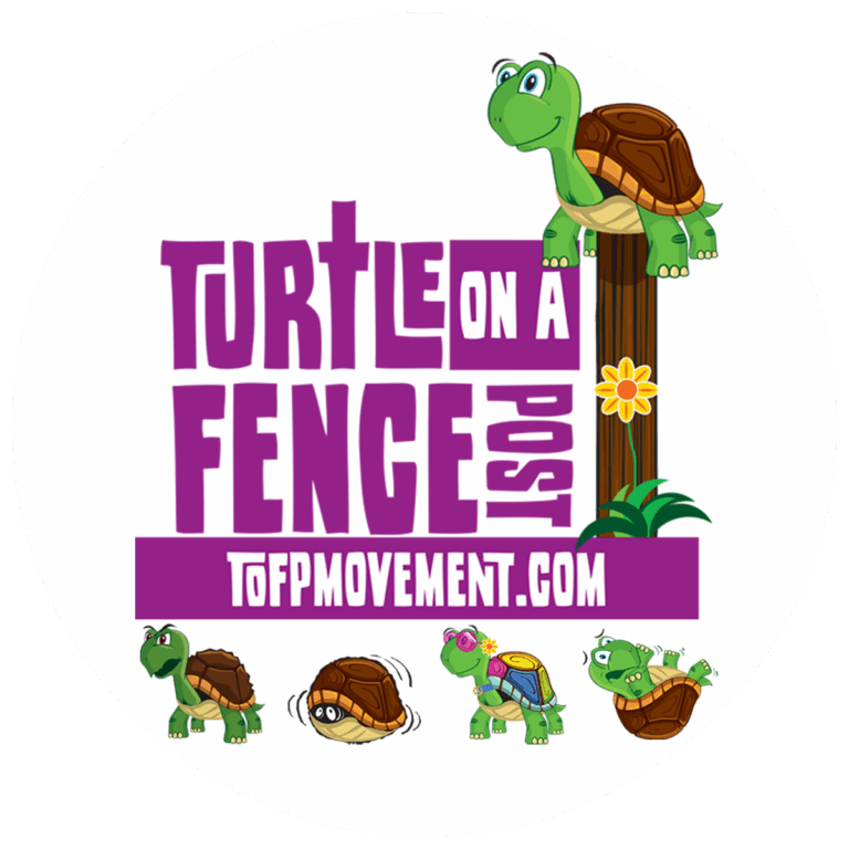 My Story Turtle On A Fence Post