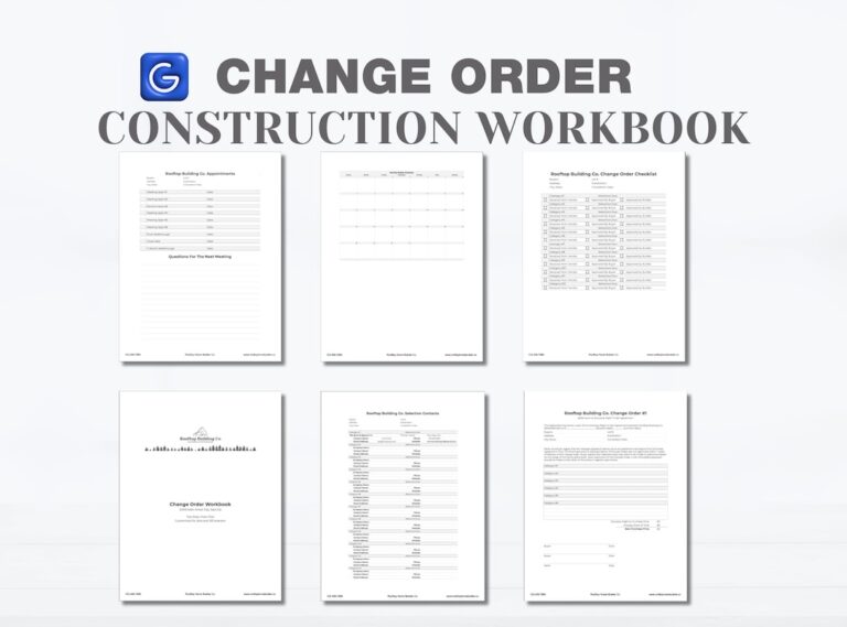 New Construction Change Order Template Home Builder Workbook Spec Sheet Selection Checklist Instant Download Edit In Google Sheets Etsy