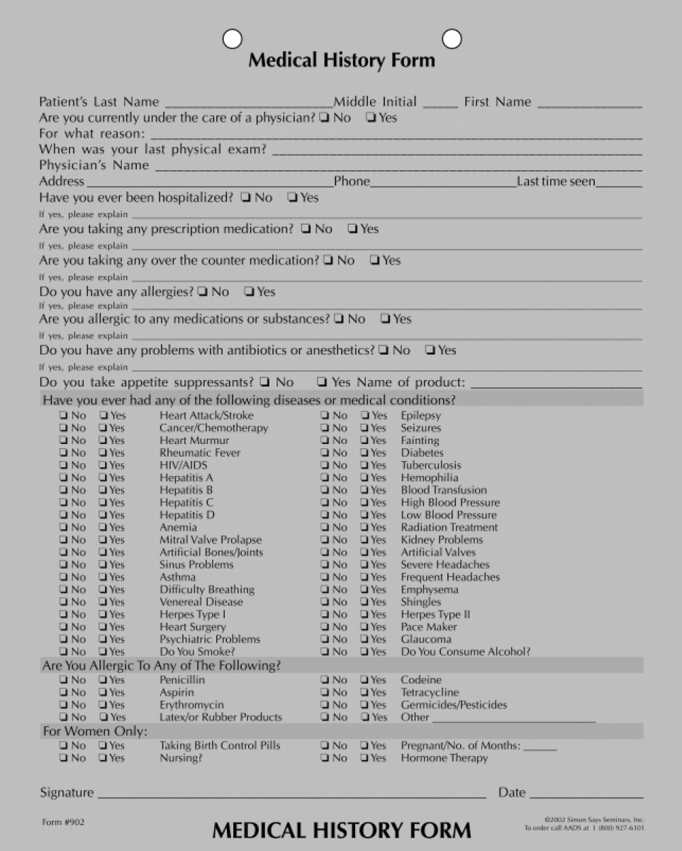 New Patient Forms Printable Dental Medical History Form Template Printable Templates Progress Notes