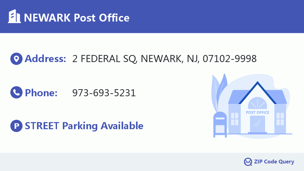 NEWARK Post Office New Jersey United States ZIP Code 5 Plus 4 