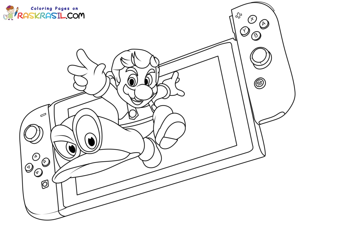 Nintendo Switch Coloring Pages