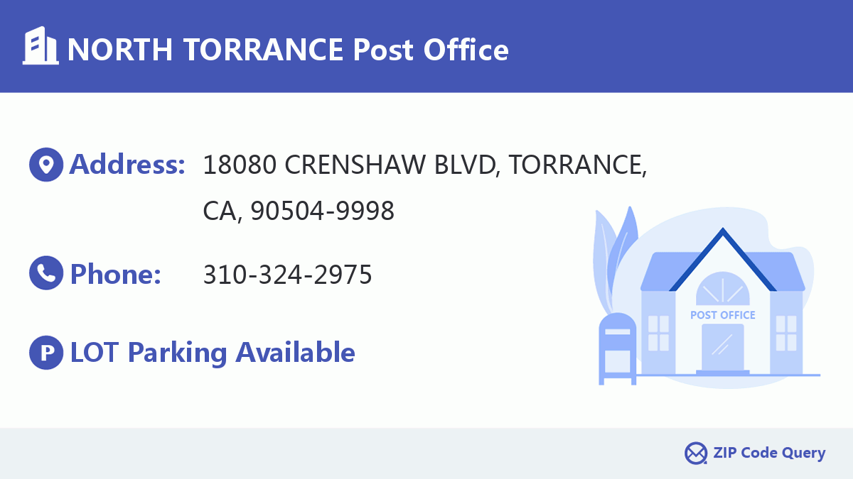 NORTH TORRANCE Post Office California United States ZIP Code 5 Plus 4 