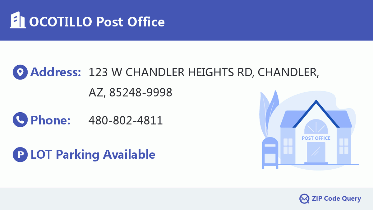 OCOTILLO Post Office Arizona United States ZIP Code 5 Plus 4 