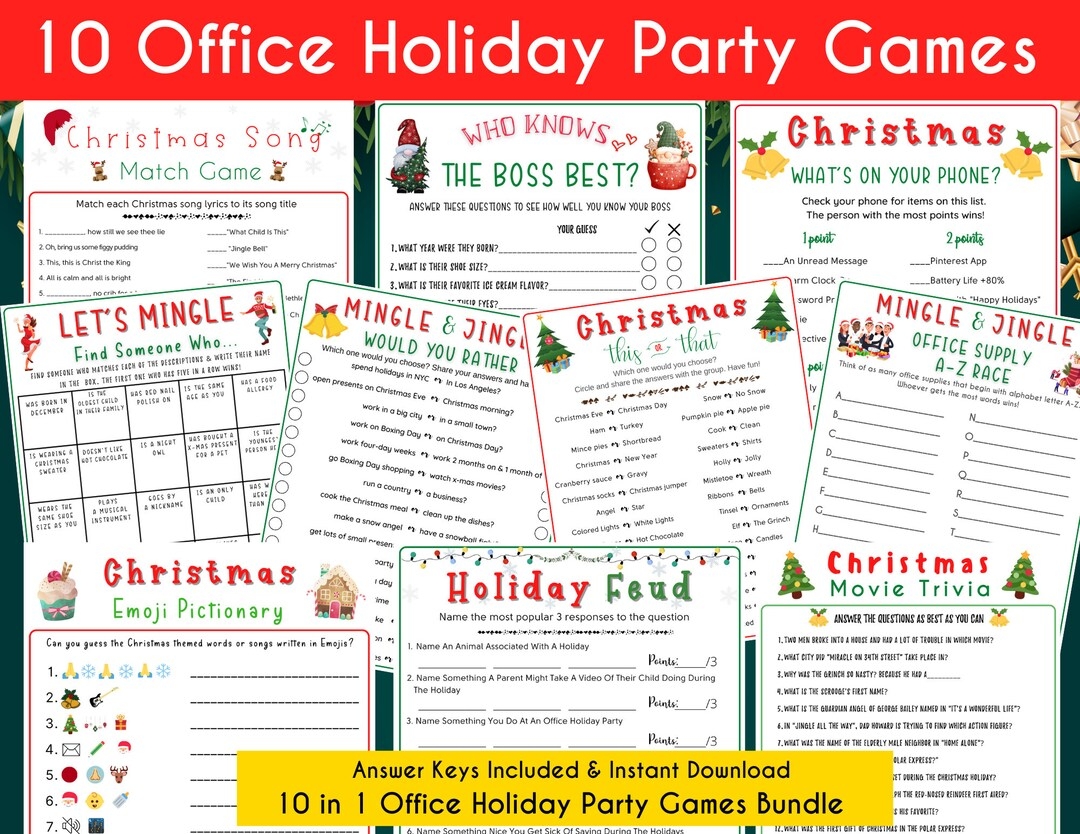 printable christmas games for the office
