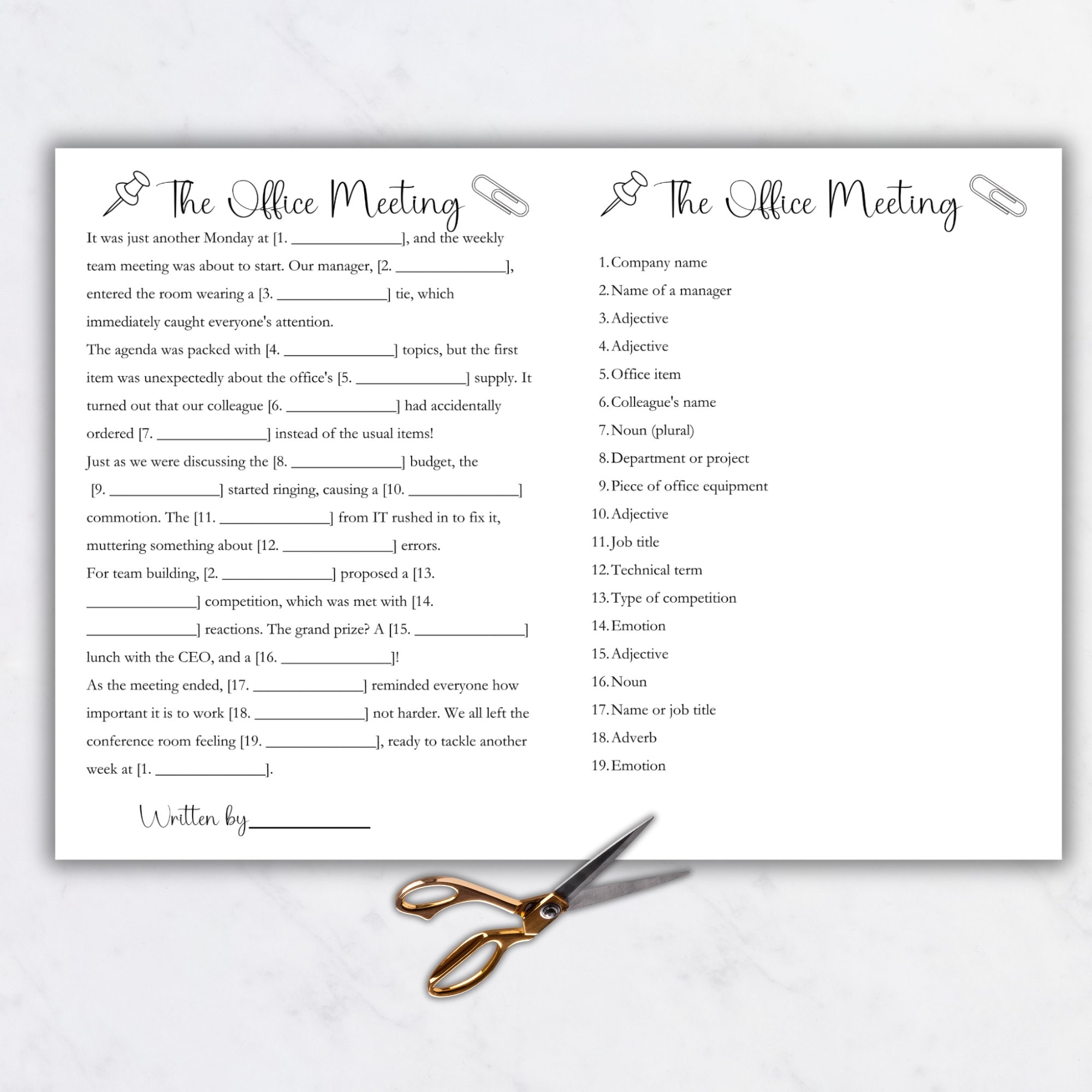 Office Mad Libs Office Games Office Games Printable Printable Office Games Office Party Games Team Bonding Games Funny Games Etsy