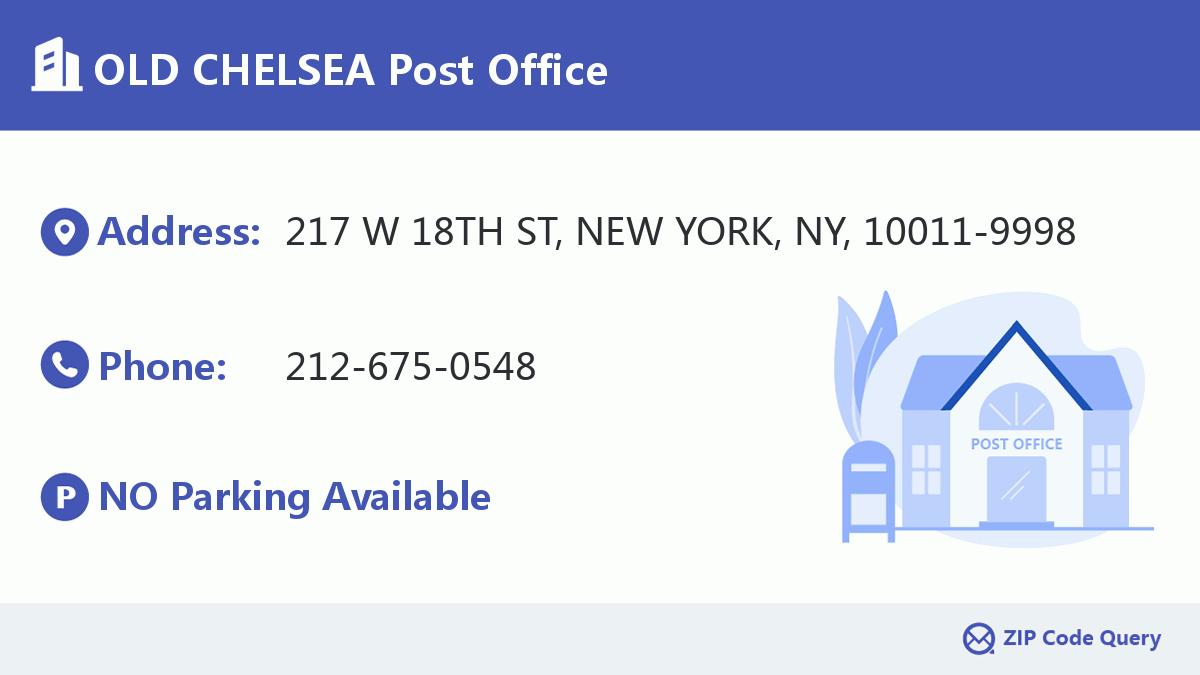 OLD CHELSEA Post Office New York United States ZIP Code 5 Plus 4 