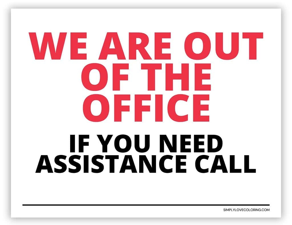 Out Of The Office Signs Printable Free Downloads Simply Love Coloring