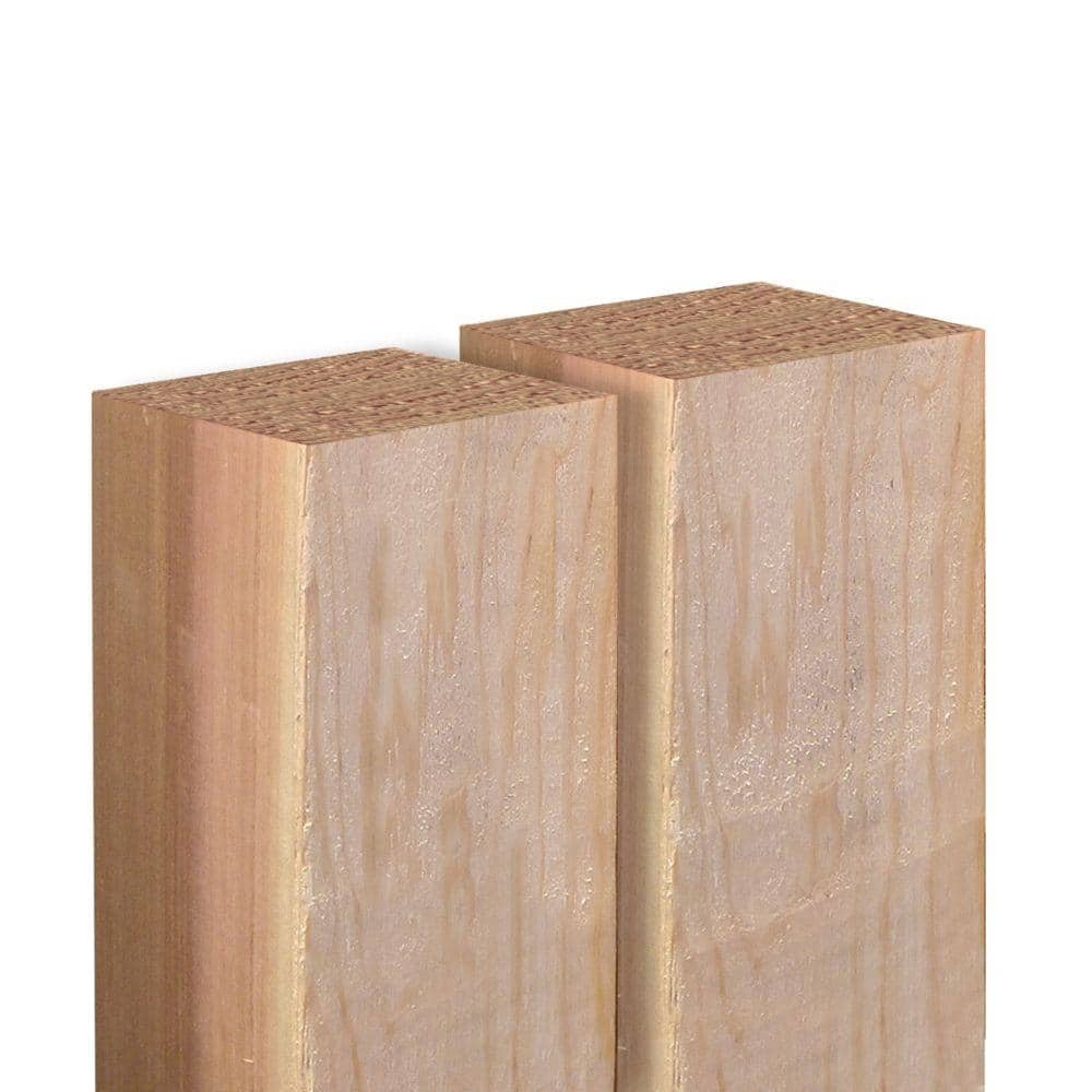 Outdoor Essentials 4 In X 4 In X 6 Ft Western Red Cedar Fence Post 2 Pack 245918 The Home Depot