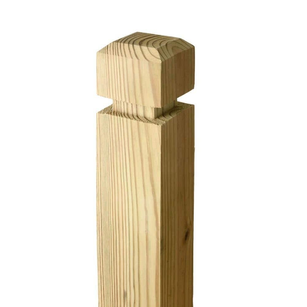 Outdoor Essentials 4 In X 4 In X 9 Ft Pressure Treated Pine Chamfered Decorative Fence Post 235487 The Home Depot