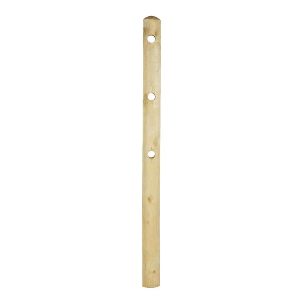 Outdoor Essentials 5 In X 5 In X 6 1 2 Ft Pressure Treated Pine 3 Hole Round Fence Line Post 107425 The Home Depot