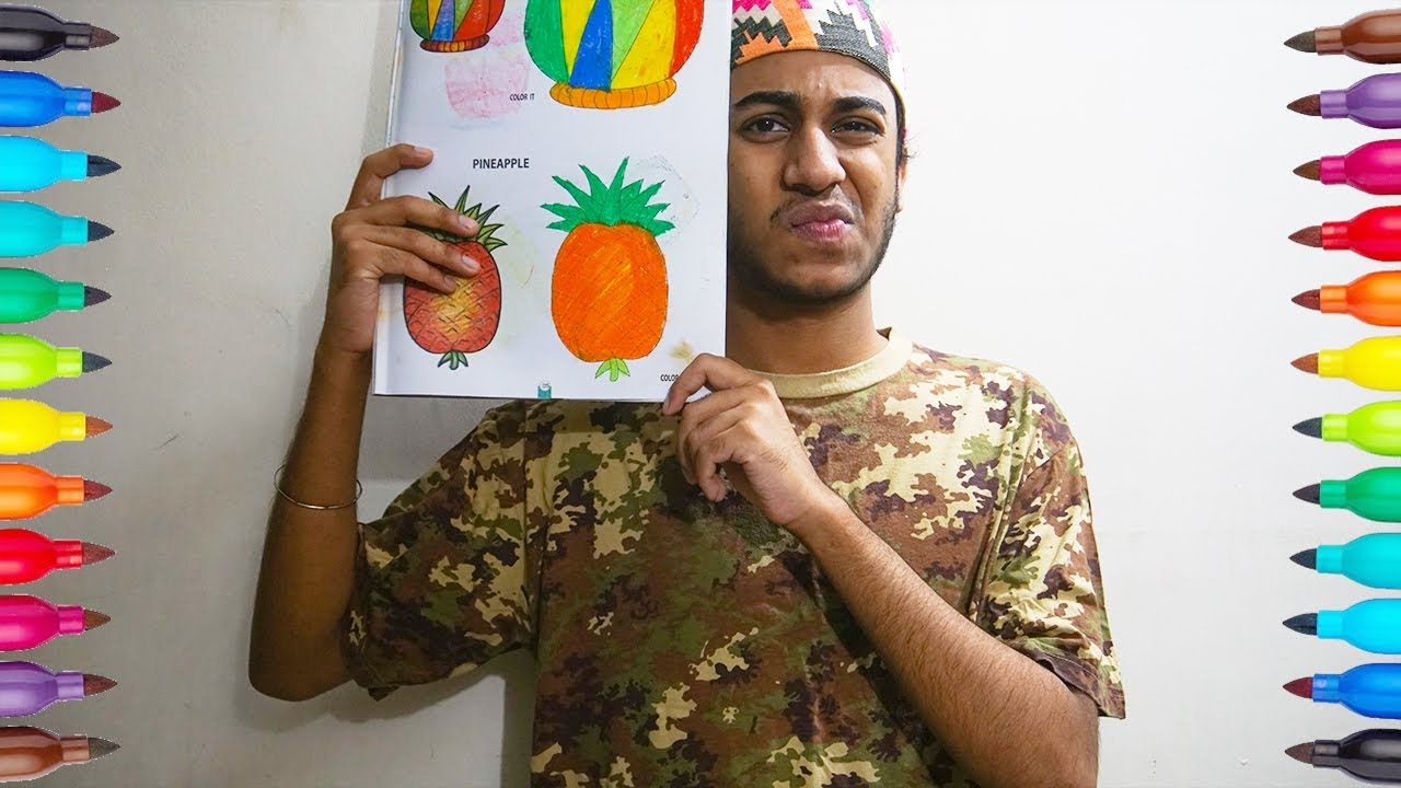 Pineapple Coloring Page Pineapple Drawing Coloring And Cutting On Paper Kids Coloring Pages YouTube